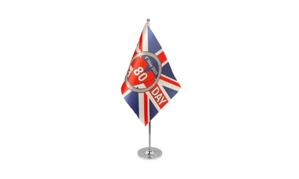 VE Day 80th Anniversary Satin Table Flag (B)